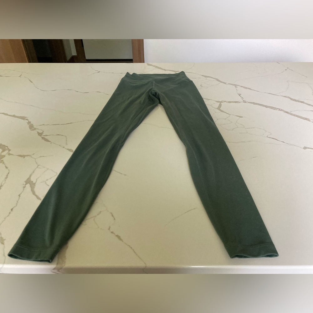 Women Lululemon Wunder Train leggings legging green grey athletic gym workout